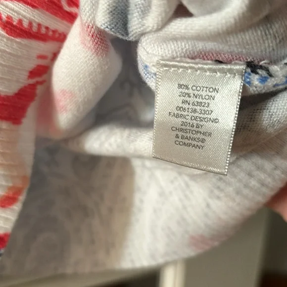 Christopher & Banks Unique Sea-life Print Cardigan Lightweight Sz M cotton - Picture 11 of 14